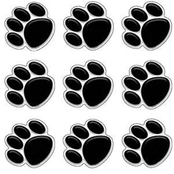 Paw Prints Black Mini Cut-Outs