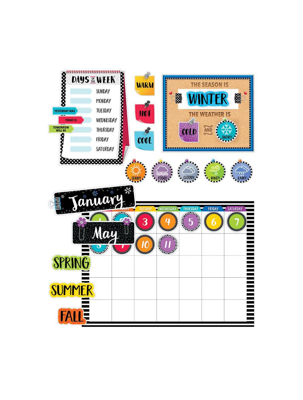 Chalkboard Calendar Months Magnetic Labels