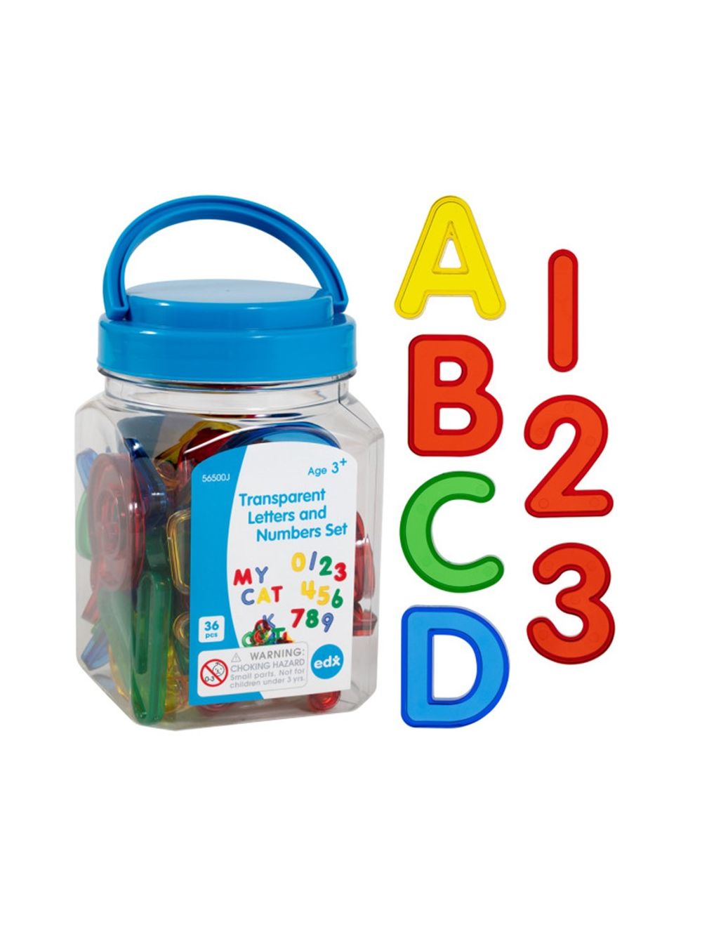 Transparent Letters & Numbers Mini Jar