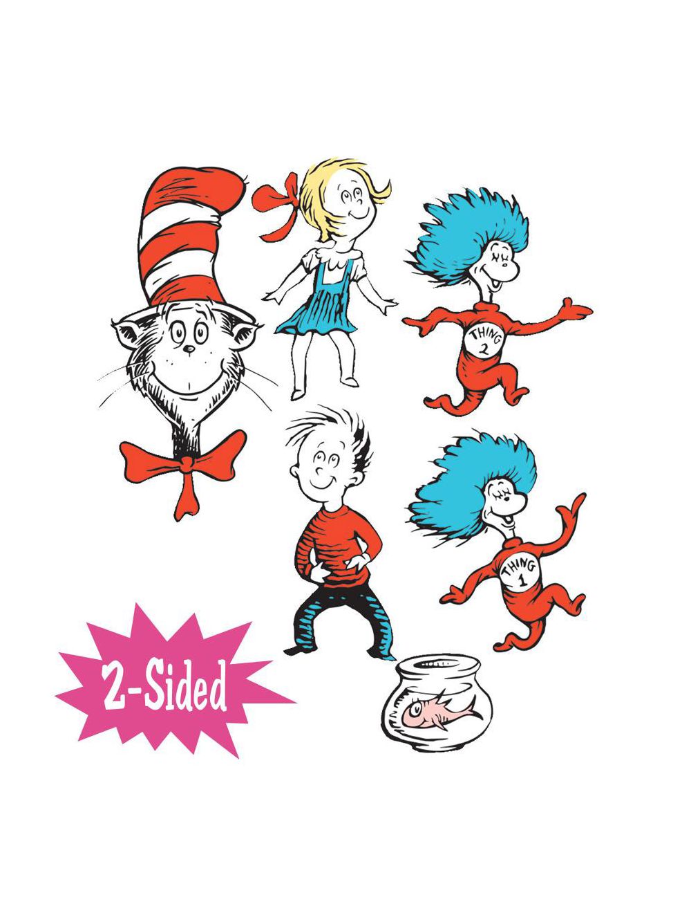 Dr Seuss Giant Characters 2 Sided Decoration