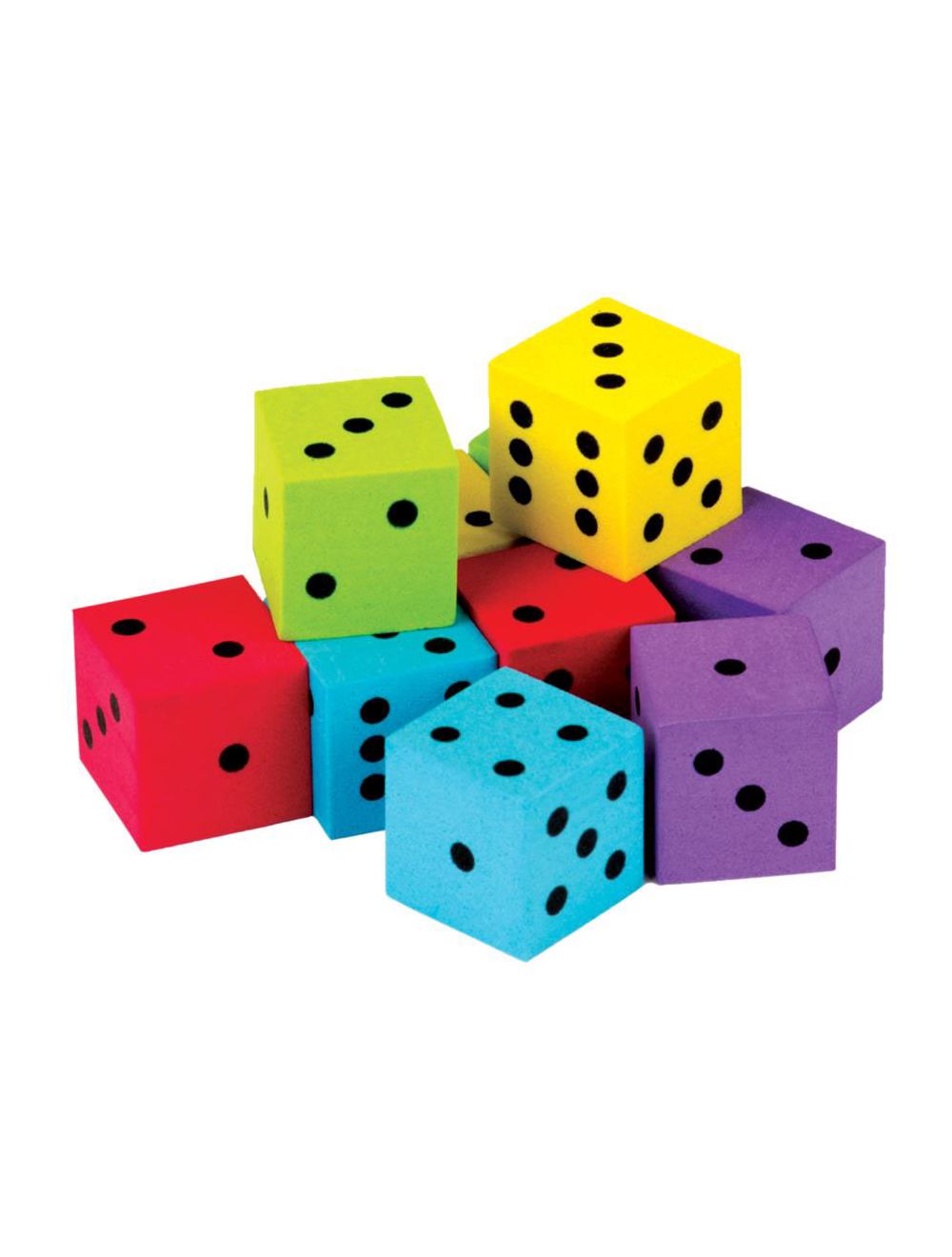 Foam Colorful Dot Dice-Set of 20