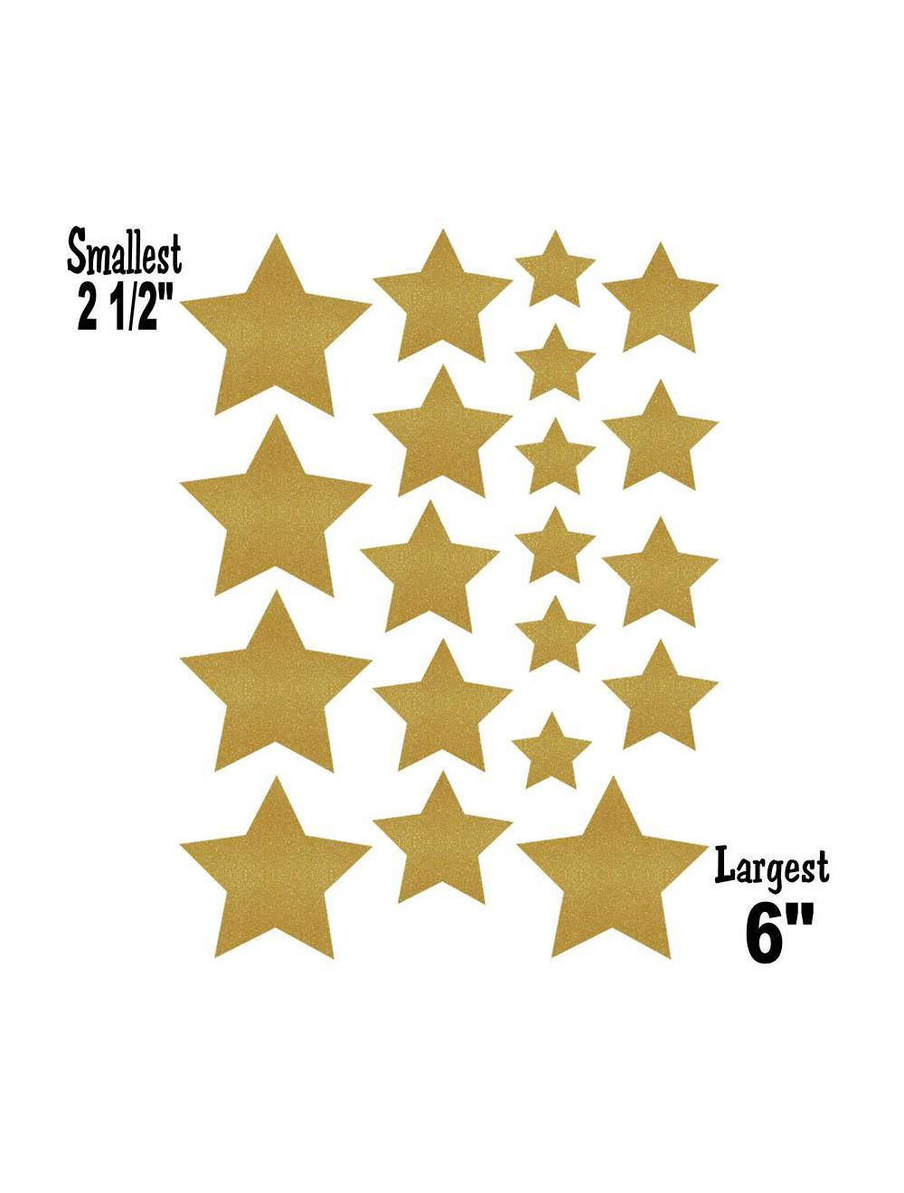 Gold Shimmer Stars Assorted Sizes CutOuts