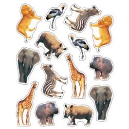 Wild Animals of the Serengeti Shape Stickers