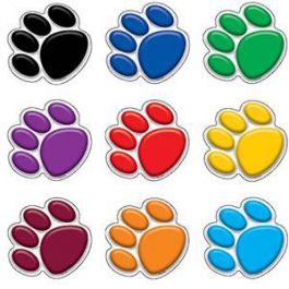 Paw Prints Colorful Mini Cut-Outs