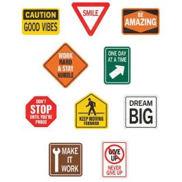 Under Construction Positive Sayings Cut-Outs