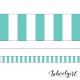 Schoolgirl Style Turquoise Stripe Border